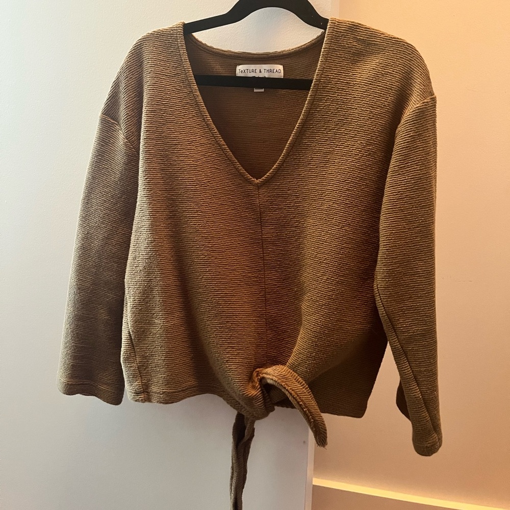 Madewell V-Neck Olive green Top